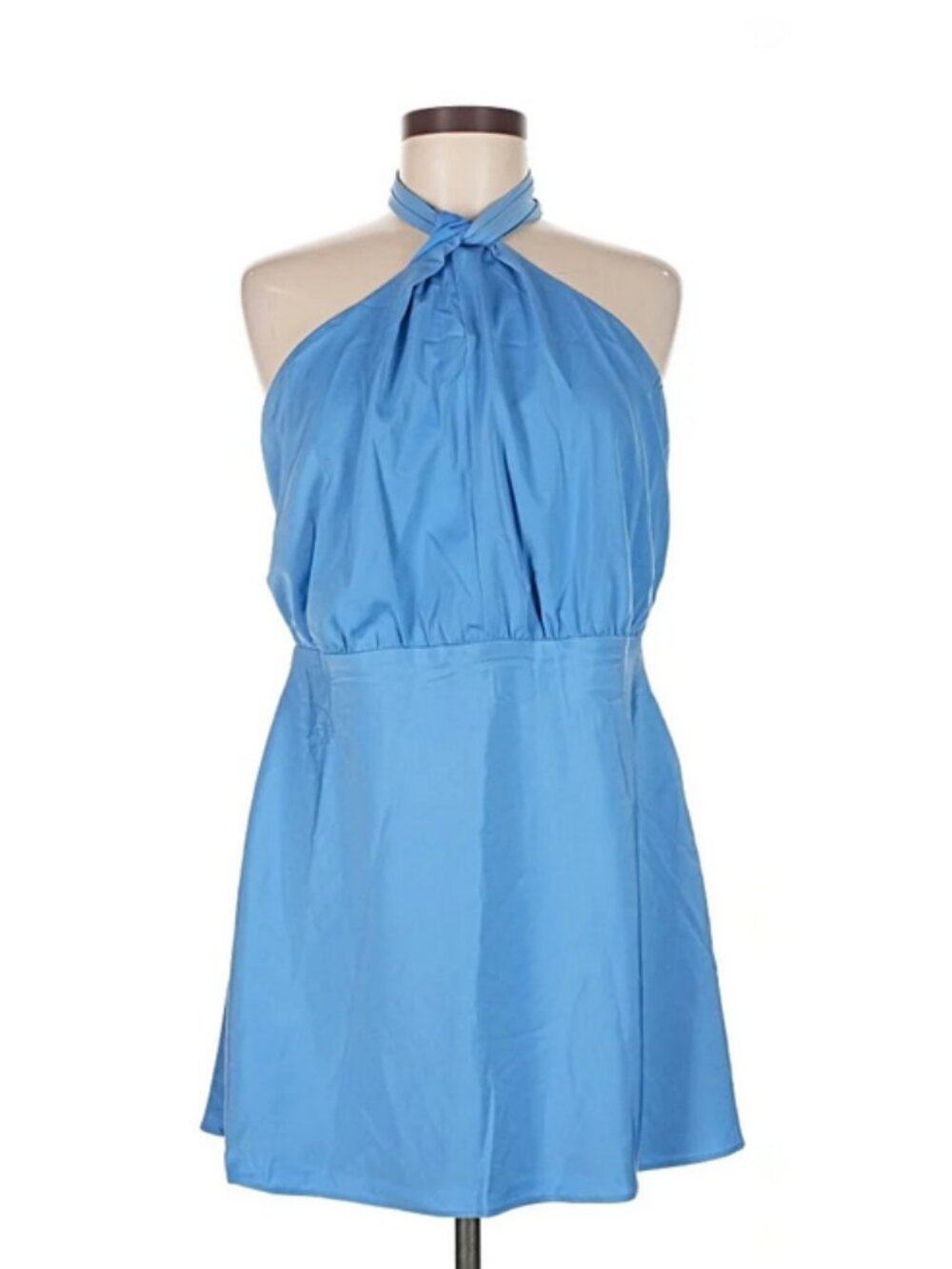 NWTS Lulu's Blue High Neck Halter Cocktail Dress Size Medium